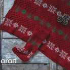 Irish Knitted Red Christmas Stocking and Blanket