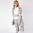 Ireland's Eye Light Grey Edge-to-Edge Knitwear Cardigan