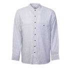 irish linen grandfather pinstripe shirt 