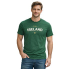 Man wearing a green t-shirt with 'IRELAND' printed on it.