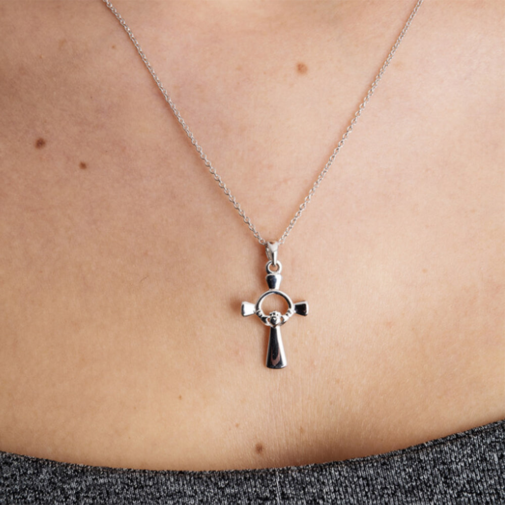 Irish Made Celtic Sterling Silver Cross Unique Necklace Toronto