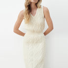 Aran waisted dress in cream