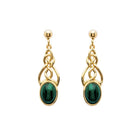 gold and malachite celtic earrings 