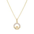 14kt gold irish celtic claddagh necklace 