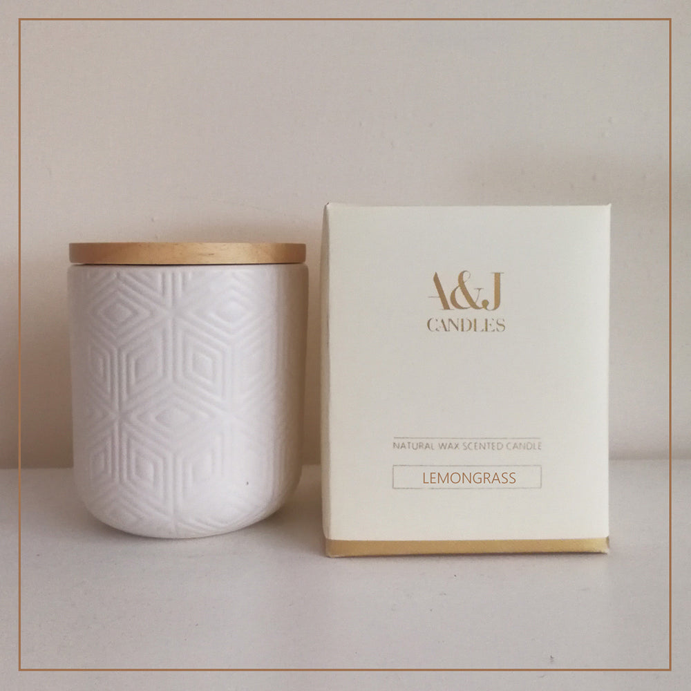 Square Lemongrass Candle by A&J Candles