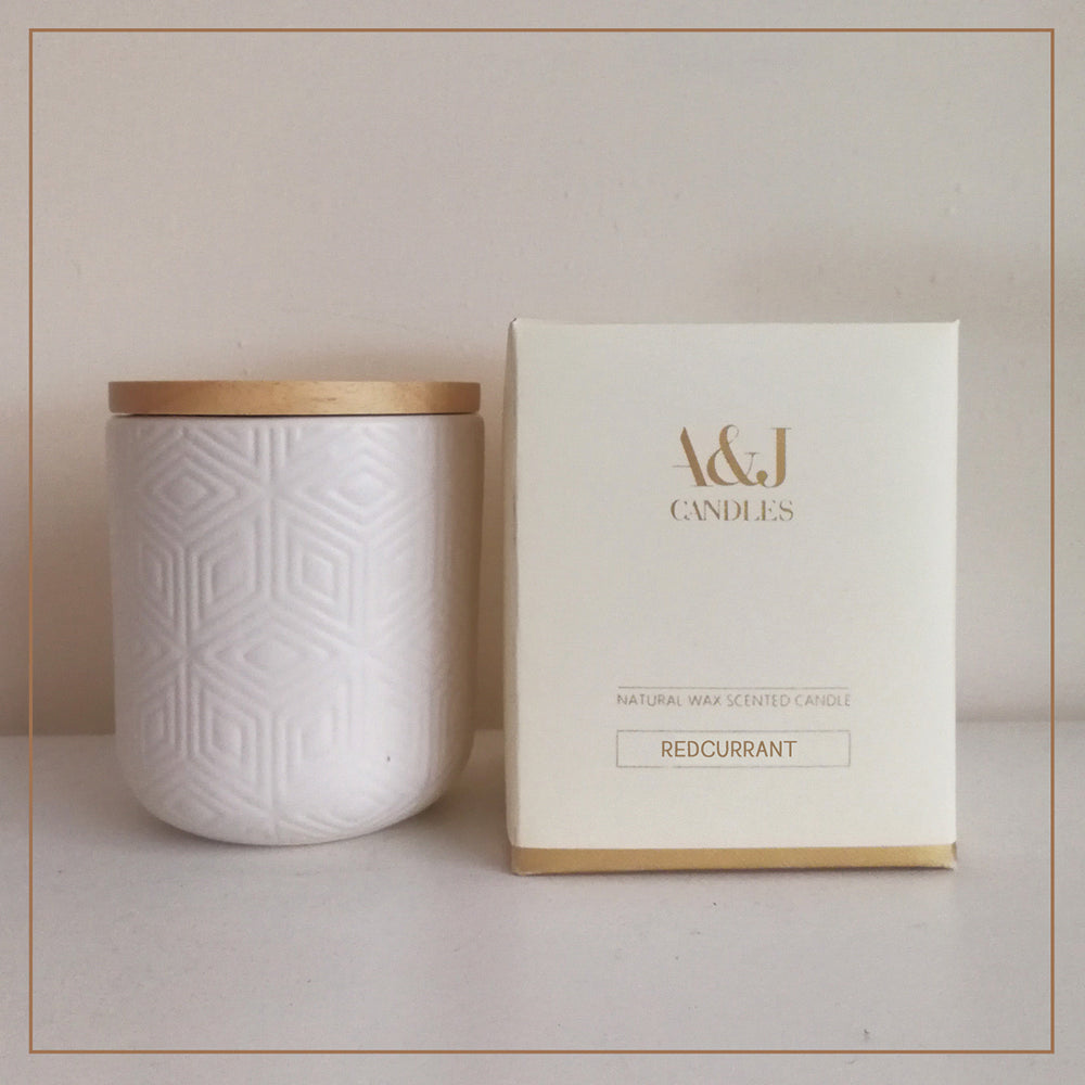 Square Redcurrant Candle by A&J Candles