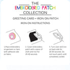 Iron-on patch instructions from The Embroidered Patch Collection